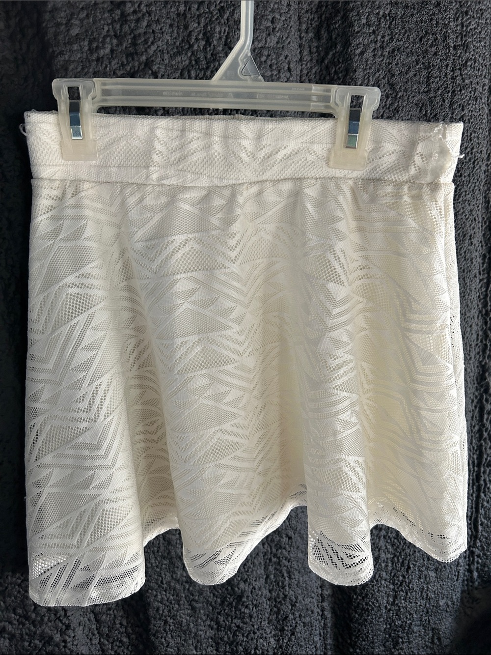 Charlotte Russe Ivory Lace Skater Skirt